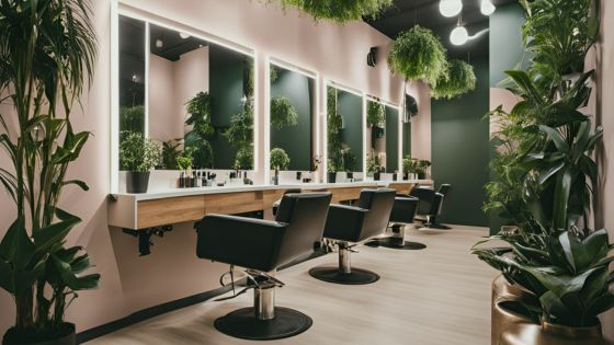 Salon de coiffure au design éco-responsable